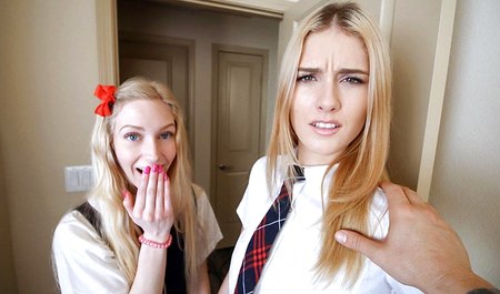 继父与两个年轻可爱的继女进行群交