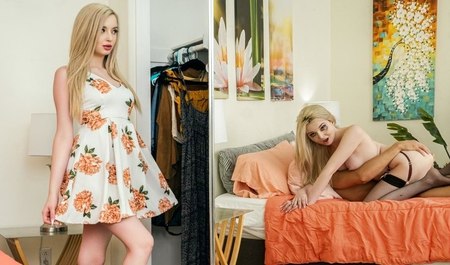 与金发美女 Lexi Lore 约会的男生担心自己的阴茎