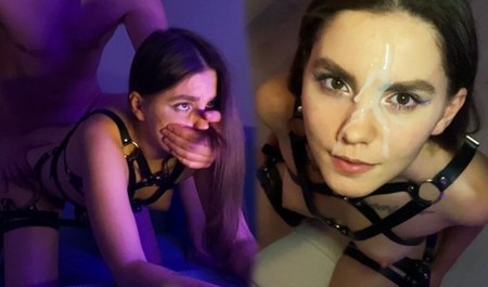 谦虚的女朋友穿上 BDSM 服装，引诱她的朋友观看自制色情片